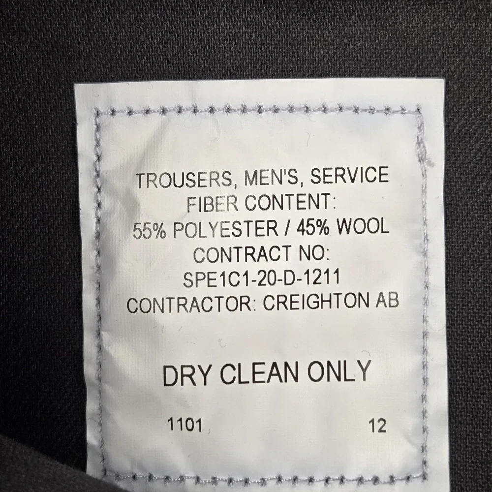 DLA Military Dress Trousers Men 31R Navy Blue Defense Logistics Agency Poly/Wool